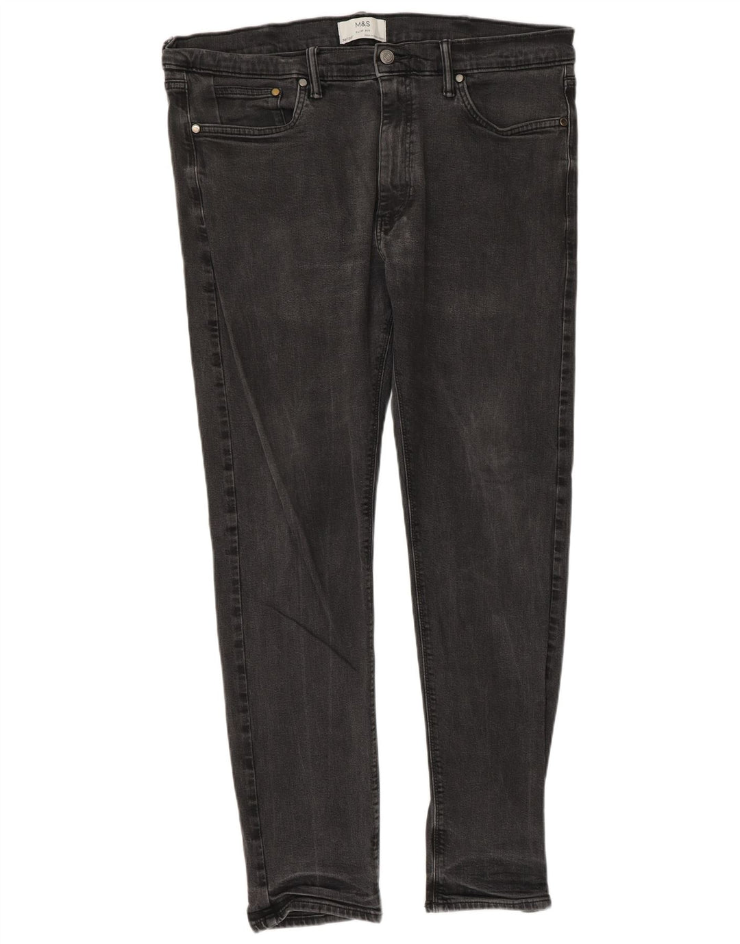 Marks & Spencer Herre Slim Jeans W38 L33 Grå Bomuld