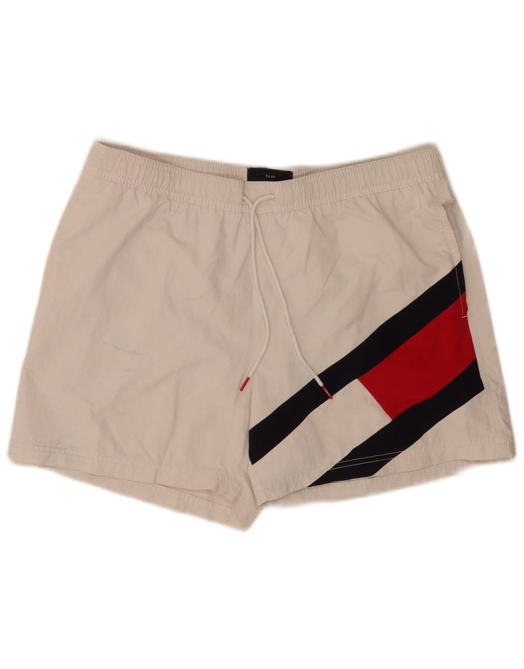 Tommy Hilfiger Herre grafiske almindelige svømmeshorts XL Hvid Colourblock
