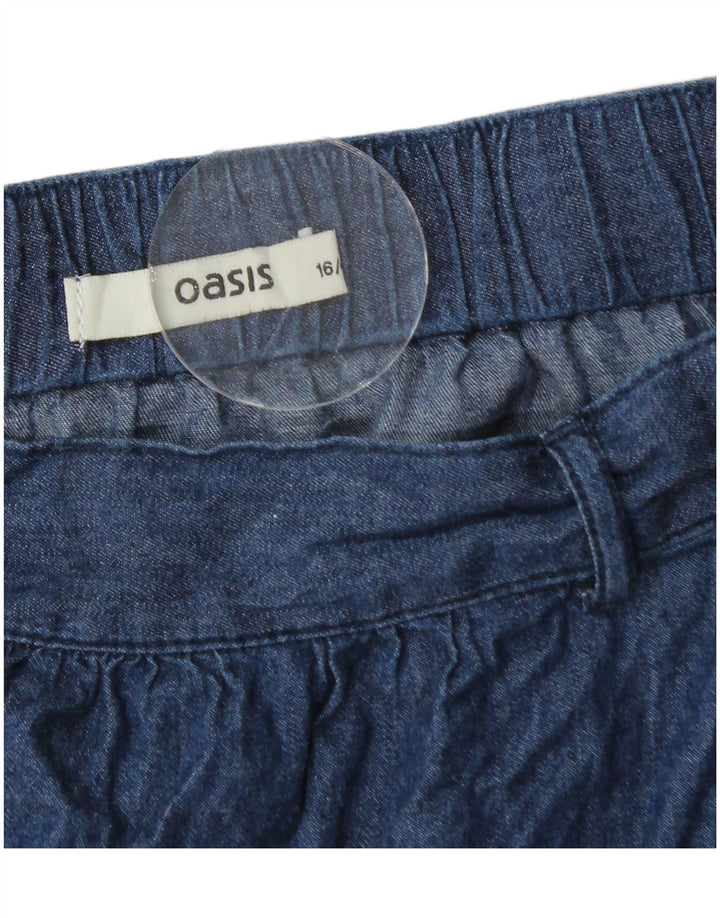 OASIS Womens Mini Denim Skirt UK 16 Large W34  Blue Cotton