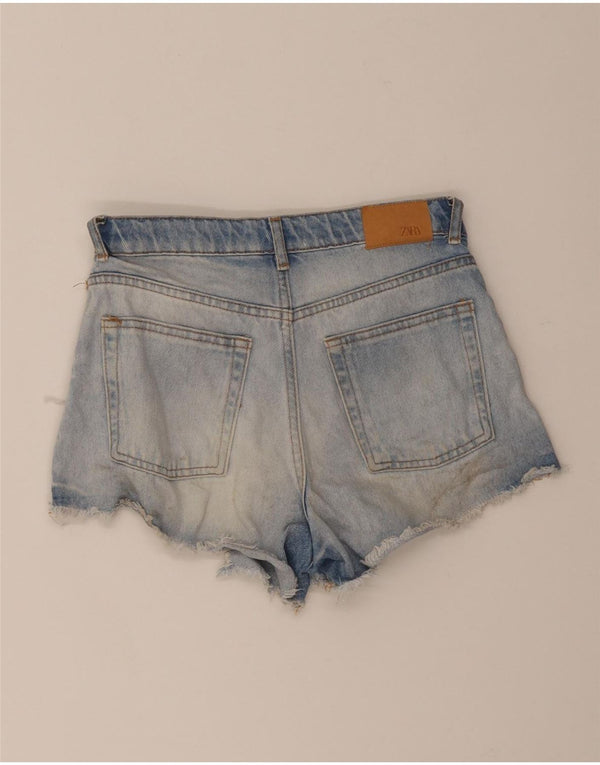 Zara Girls Distressed Denim Shorts 13-14 år W26 Blå