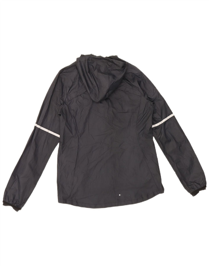 Nike Regnjakke med hætte til kvinder UK 12 Medium Sort Polyester