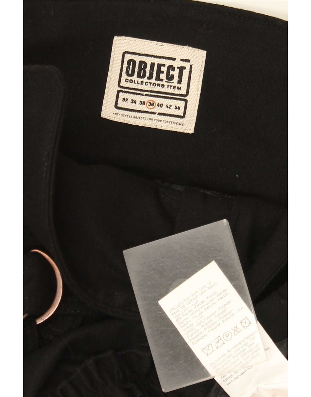 Objekt Dame A-Line nederdel EU 38 Medium W28 Sort Uld