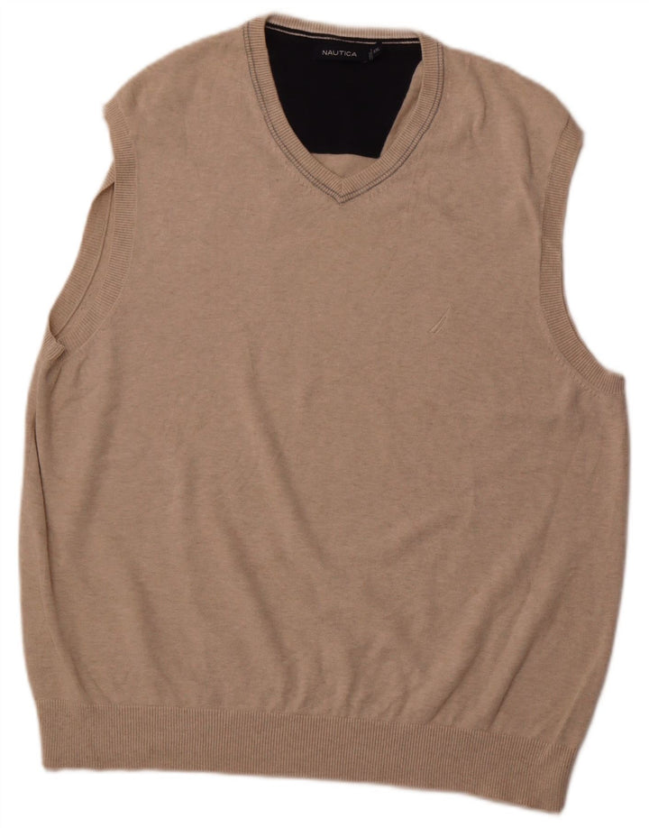NAUTICA Herrevest Tank Top 2XL Beige Bomuld