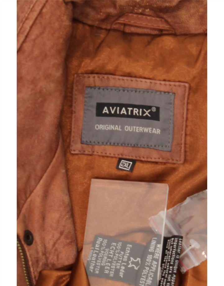 AVIATRIX Mens Suede Bomber Jacket UK 44  2XL Brown Leather Vintage Aviatrix and Second-Hand Aviatrix from Messina Hembry 