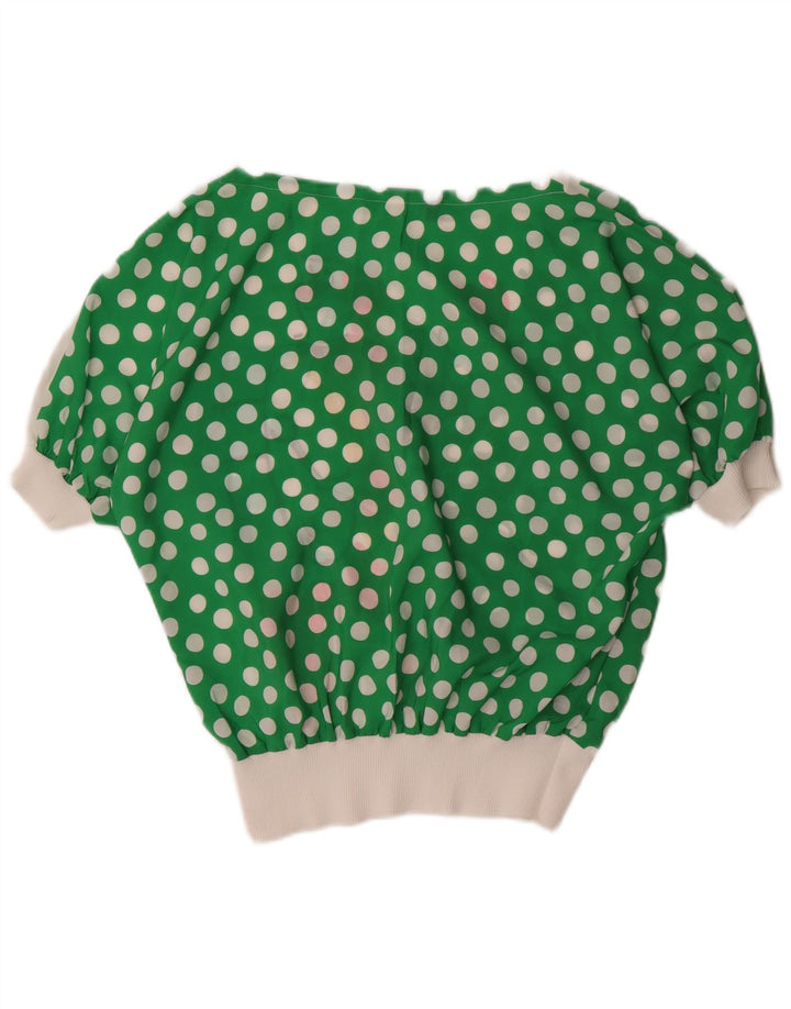 Mario Pucci Cecconi Grafisk bluse til kvinder IT 44 Medium White Polka Dot