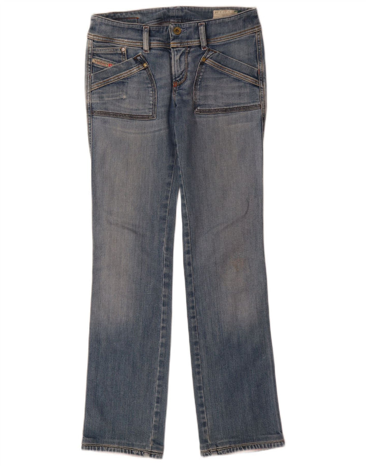 Diesel Dame Reckfly Straight Jeans W27 L32 Blå Bomuld