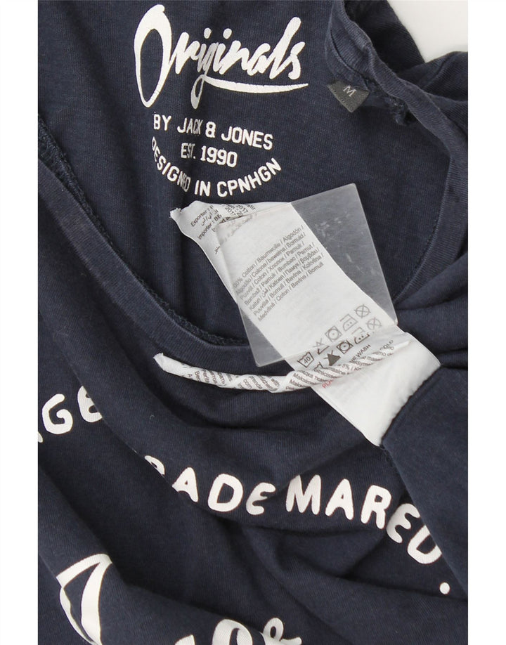 Jack & Jones Herre grafisk T-shirt Top Medium Marineblå Bomuld