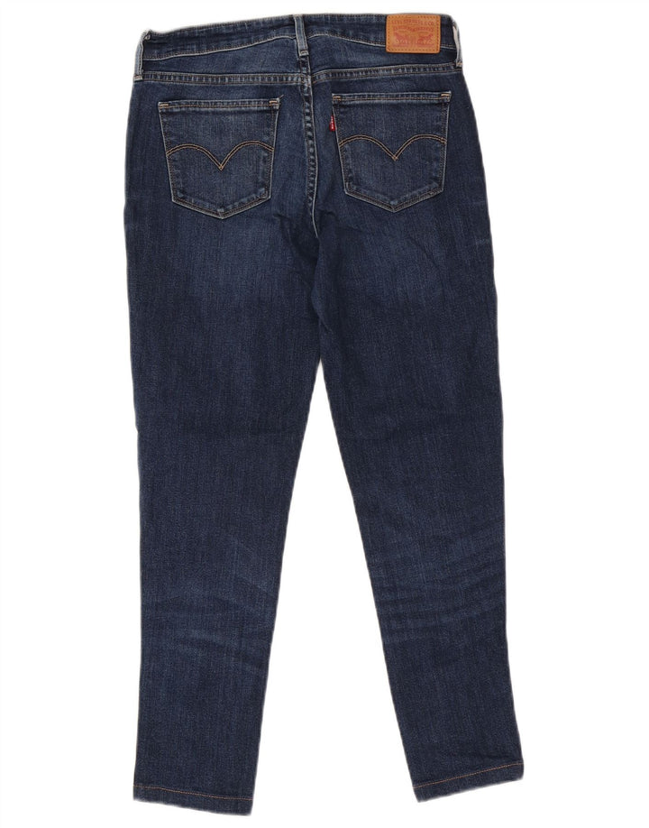 Levi's Dame 714 Straight Jeans W28 L26 Marineblå Bomuld