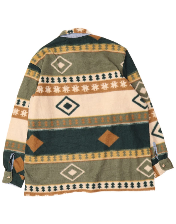 Alley & Sons Fleecejakke til mænd UK 42 XL Grøn Geometrisk
