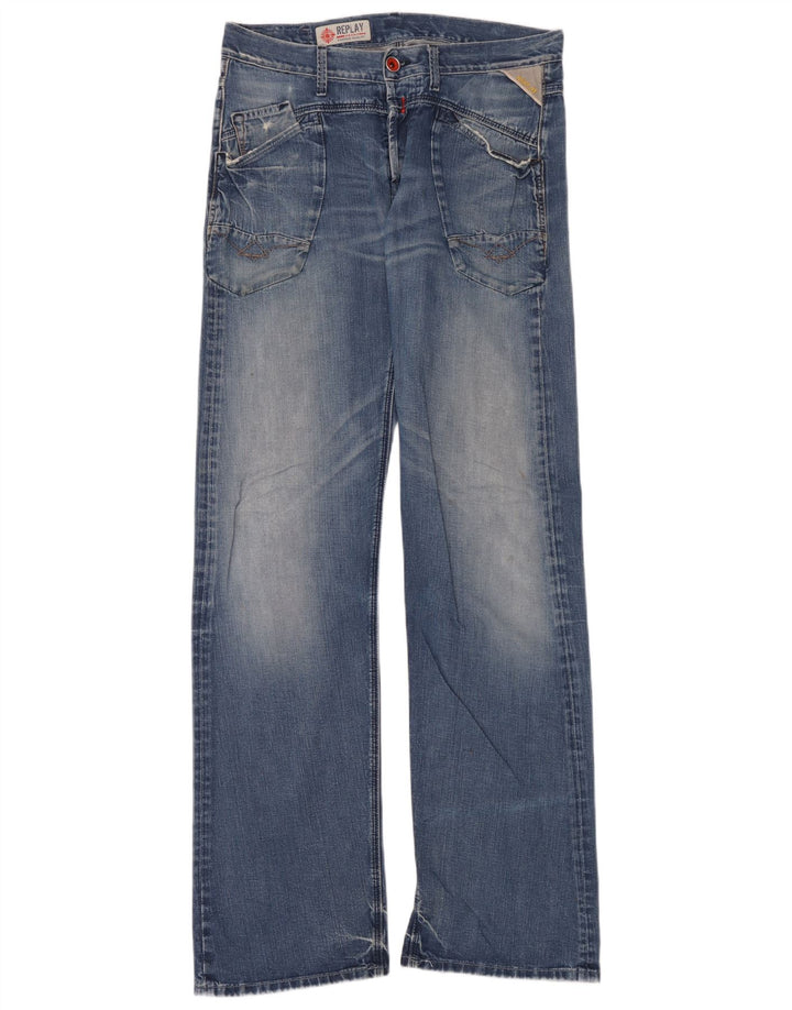 Replay Herre Bootcut Jeans W33 L36 Blå Bomuld