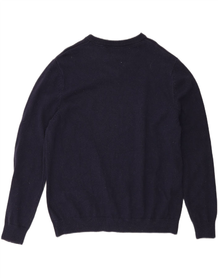 IZOD Mens V-Neck Jumper Sweater 2XL Navy Blue Cotton Vintage Izod and Second-Hand Izod from Messina Hembry 