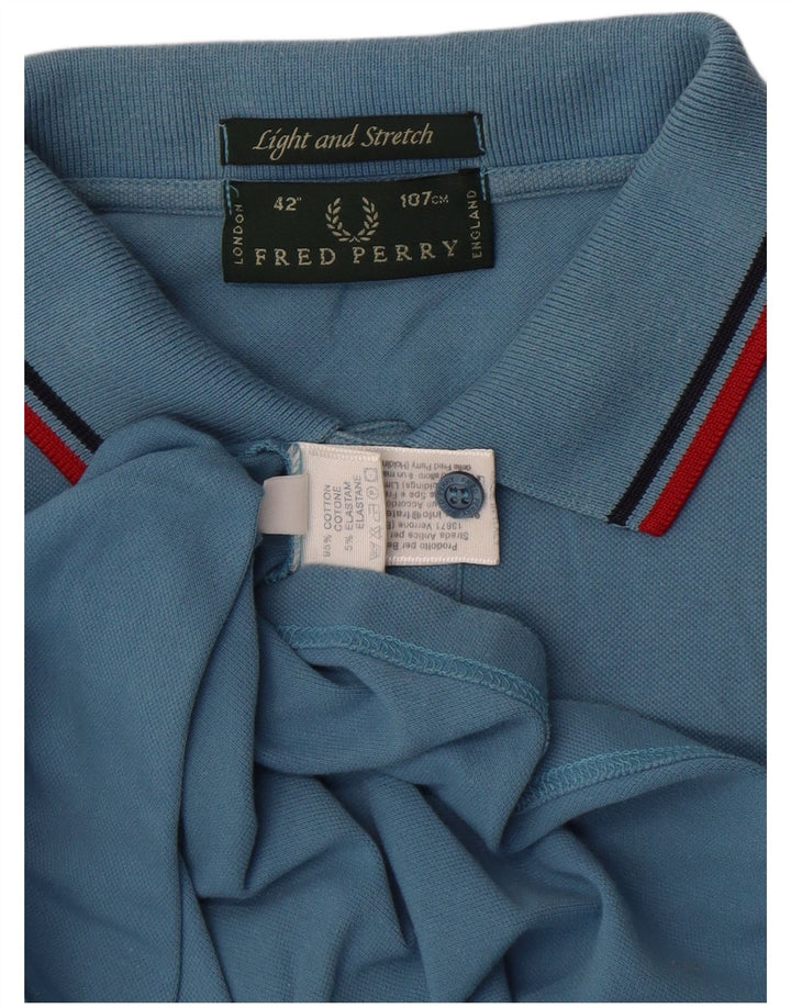 Fred Perry Herre let og stræk poloshirt mellemblå bomuld
