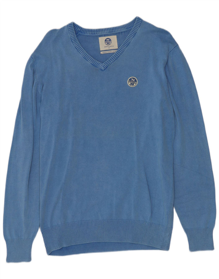 North Sails Herre V-hals sweater XL Blå Bomuld