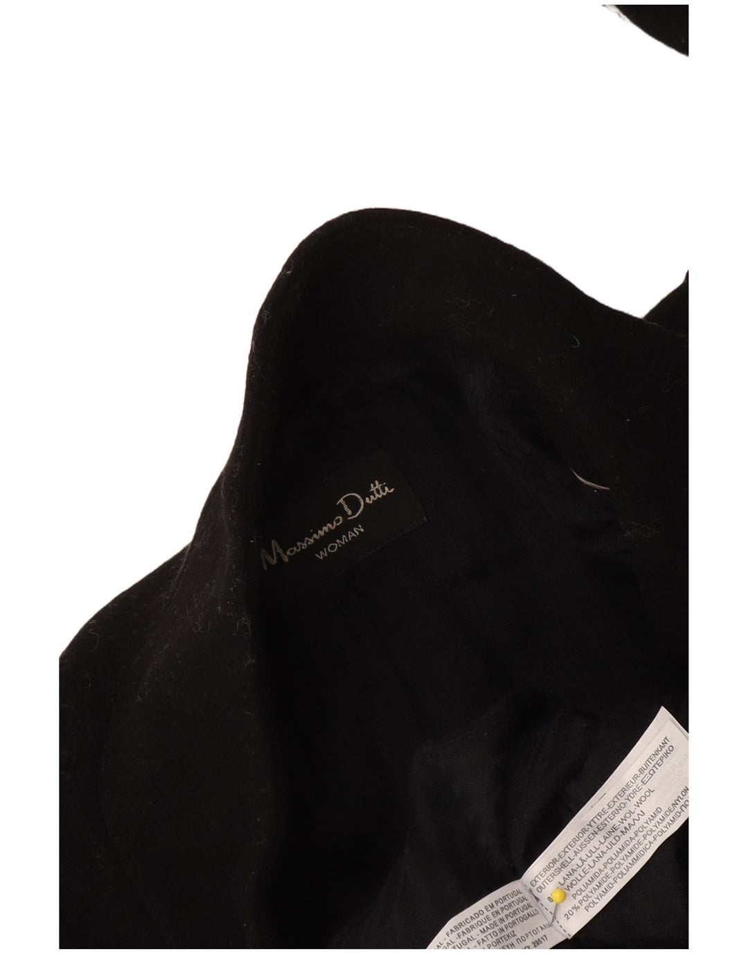 Massimo Dutti Dame Overfrakke EU 38 Lille Sort Uld