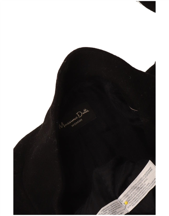 Massimo Dutti Dame Overfrakke EU 38 Lille Sort Uld