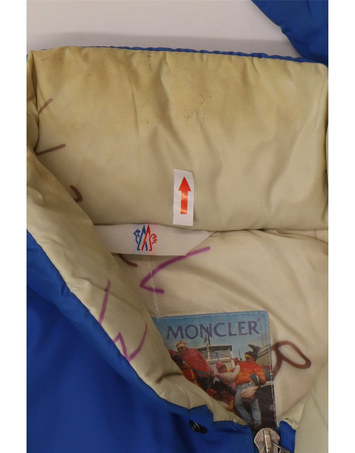 Moncler Herre Hooded Polstret Jakke Størrelse 3 Stor Blå Polyamid