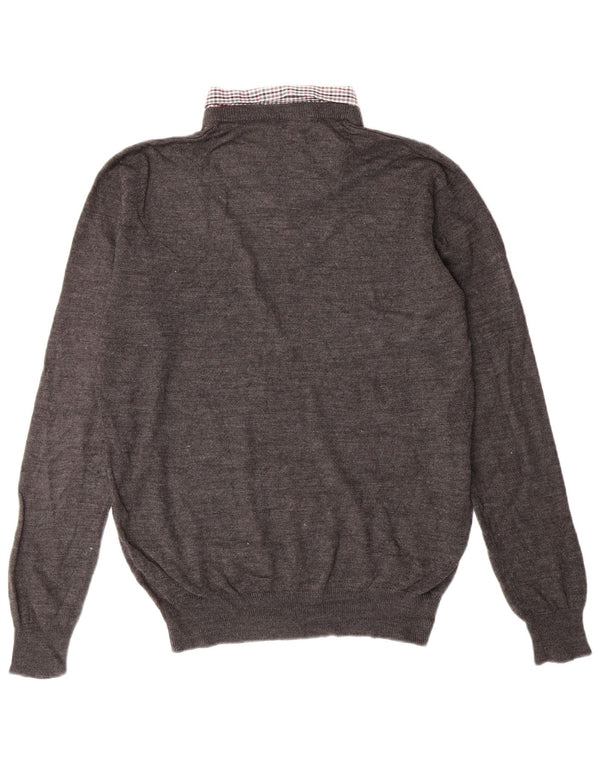PIERRE CARDIN Herre V-hals sweater Medium Grå Akryl Klassisk