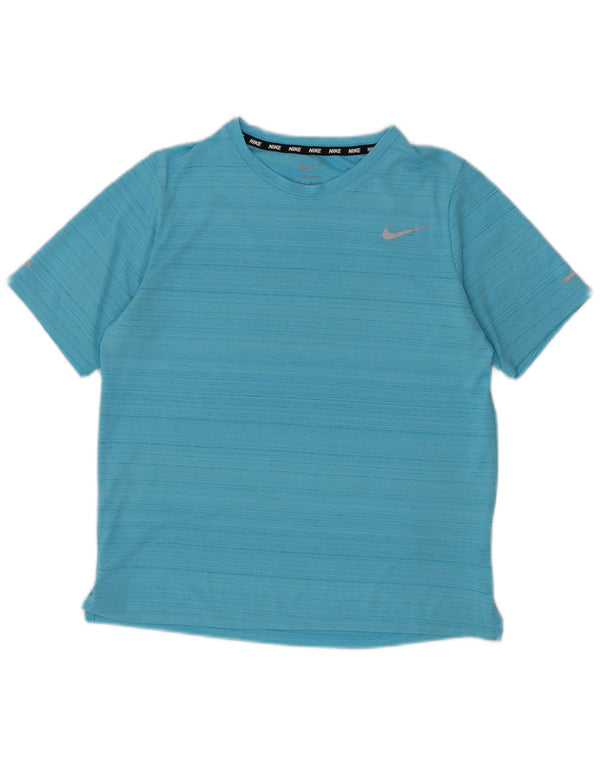 Nike Boys Dri Fit T-Shirt Top 13-14 Years XL Blue Pinstripe Polyester