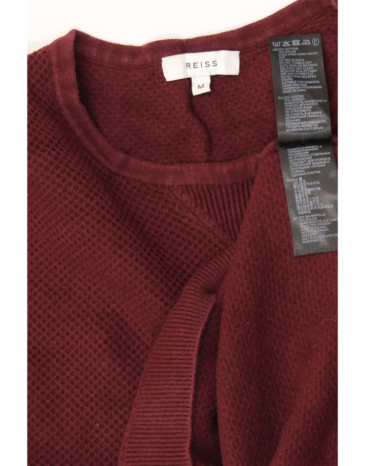 REISS sweater med rund hals til mænd Medium rødbrun bomuld