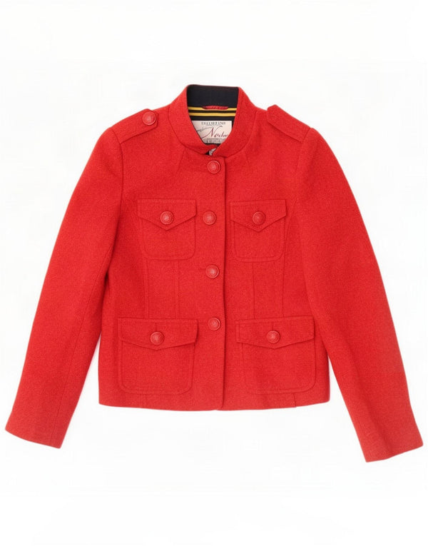 Ness Womens Military 4-knaps blazerjakke UK 10 Small Red Wool