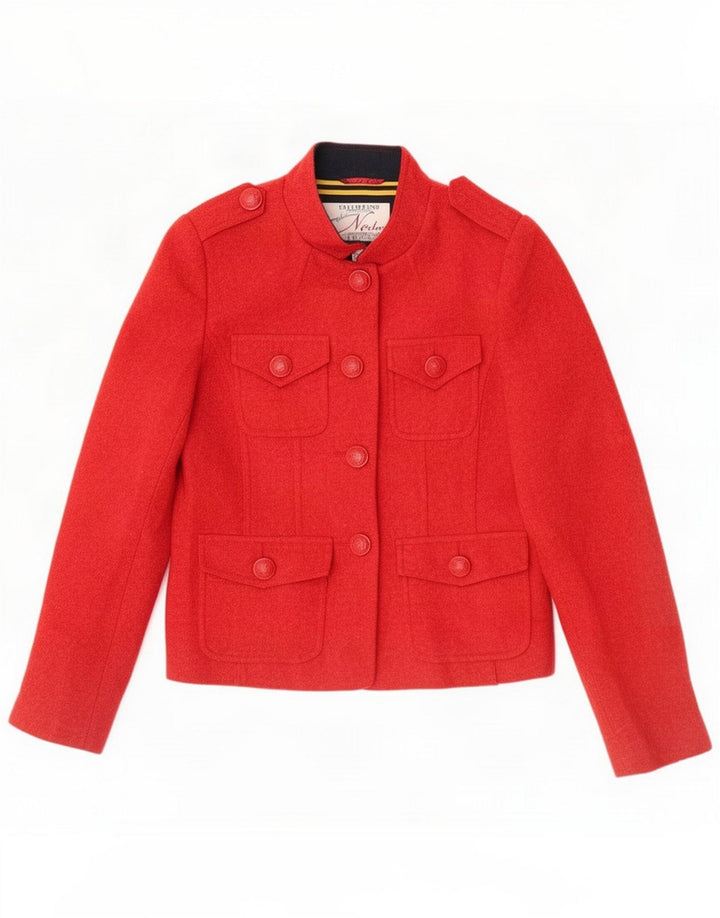 Ness Womens Military 4-knaps blazerjakke UK 10 Small Red Wool