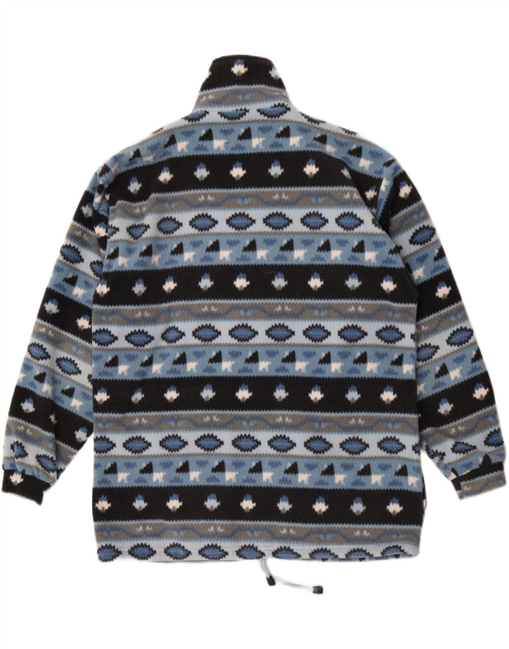 Vintage fleecejakke til mænd UK 38 Medium Blue Fair Isle Polyester