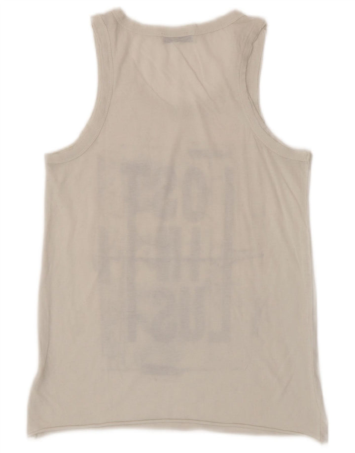 DIESEL Dame Grafisk Vest Top UK 10 Small White