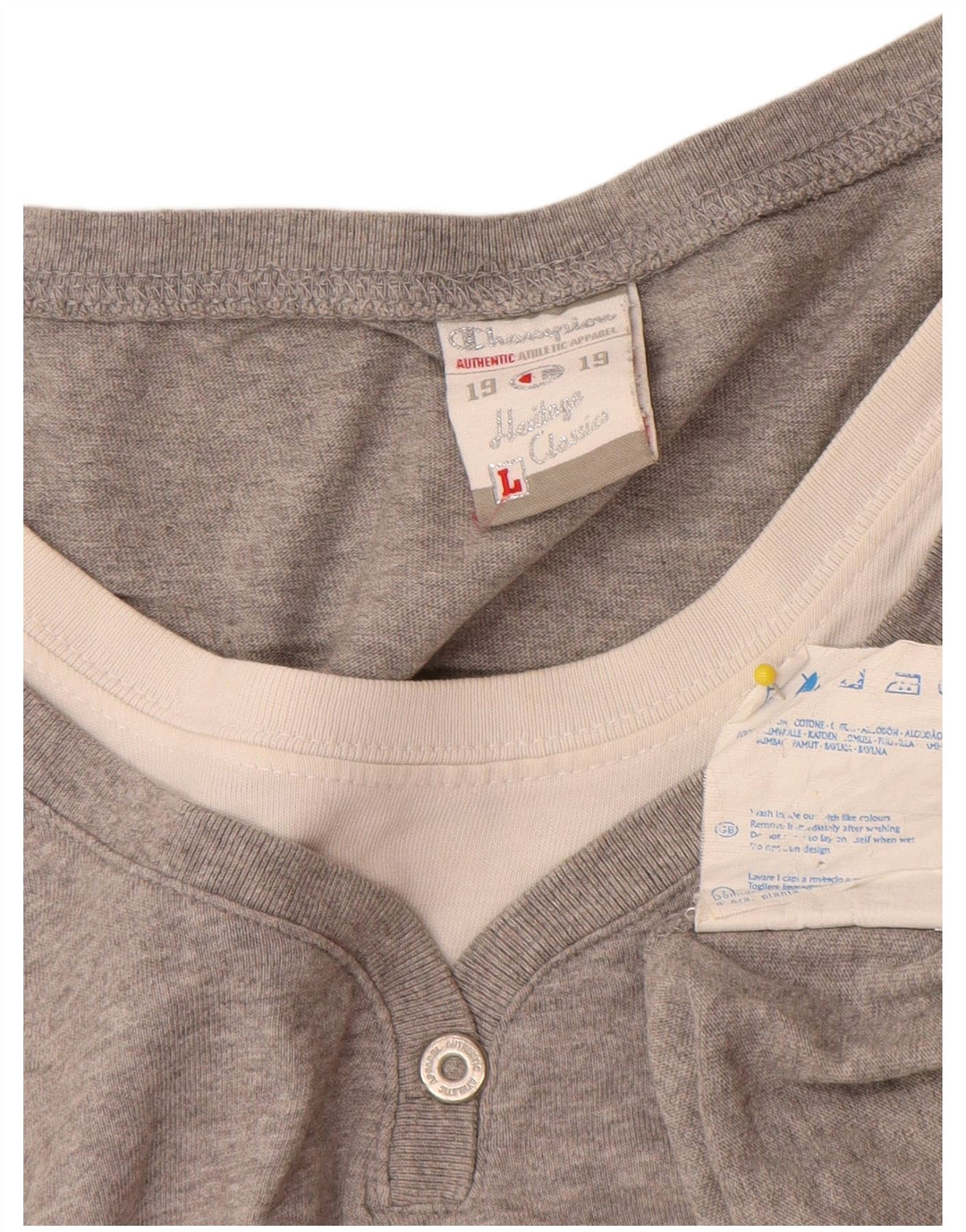 Champion Womens Heritage Classics Grafisk T-Shirt Top UK 14 Large Grey
