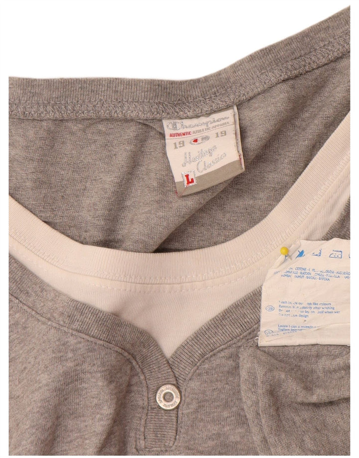 Champion Womens Heritage Classics Grafisk T-Shirt Top UK 14 Large Grey