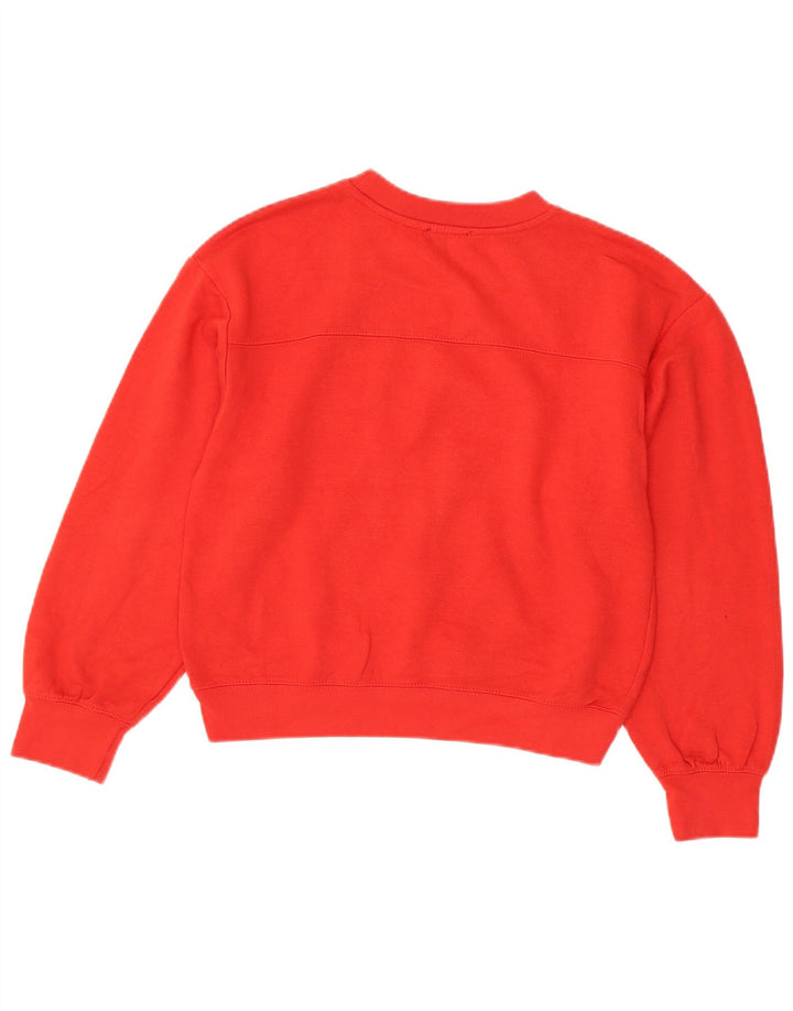 Zara Womens Crop Sweatshirt Jumper UK 14 Medium Rød Polyester