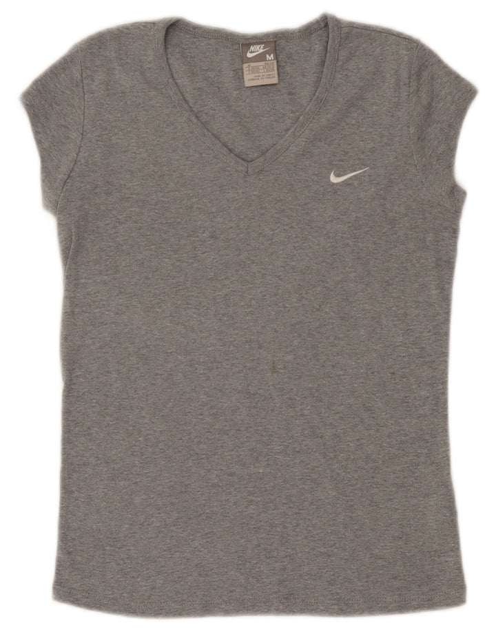 Nike T-shirt top til kvinder DK 10/12 Medium Grey Flecked Bomuld