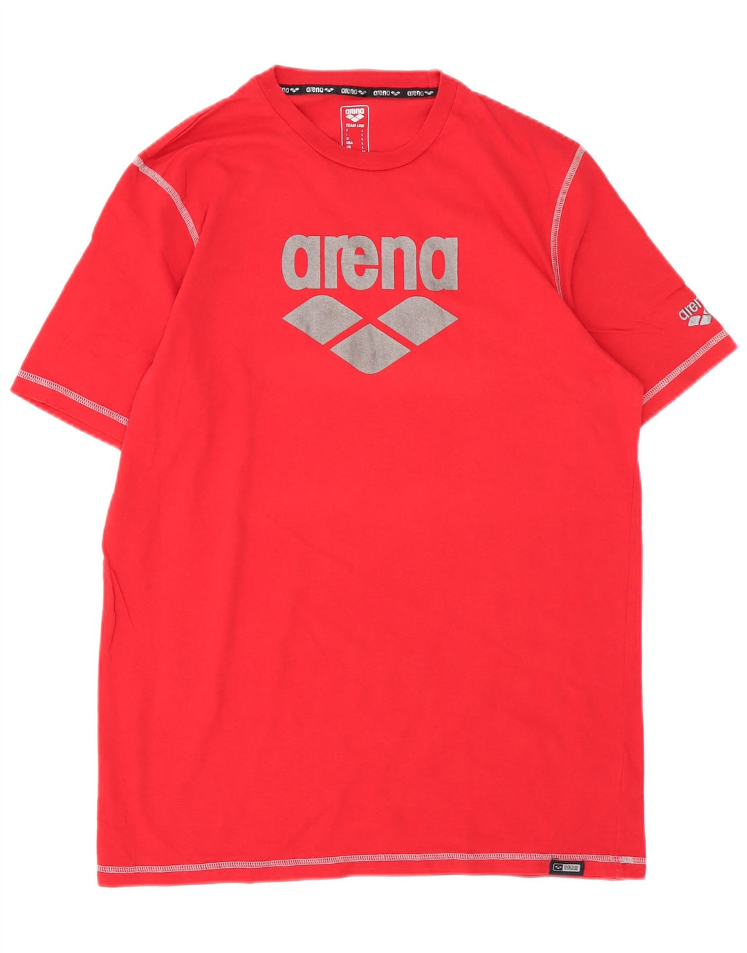 Arena Herre Grafisk T-Shirt Top Stor Rød Bomuld