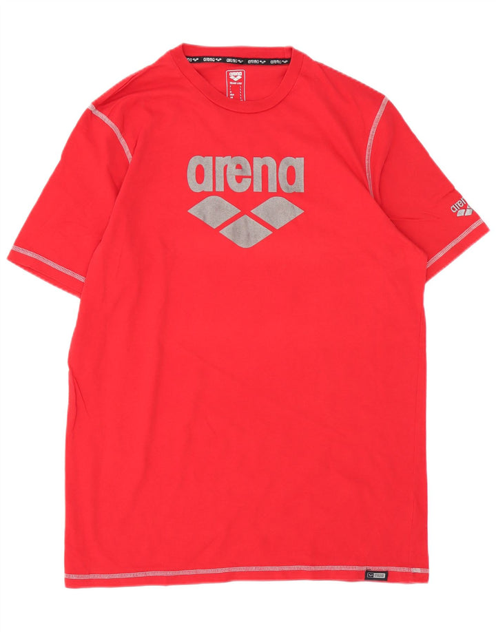 Arena Herre Grafisk T-Shirt Top Stor Rød Bomuld