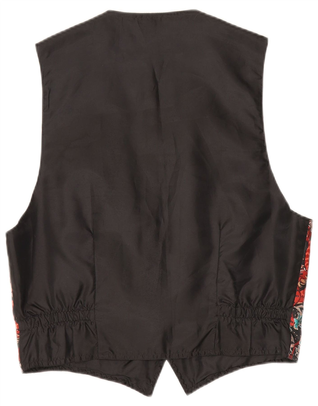 Vintage vest til mænd, medium flerfarvet blomstret polyester