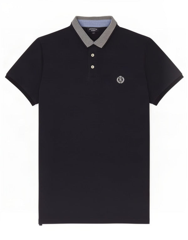 Henri Lloyd Mens Fitted Polo Shirt Large Navy Blue Cotton