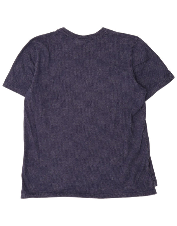 Adidas herre T-shirt top XL marineblå geometrisk bomuld