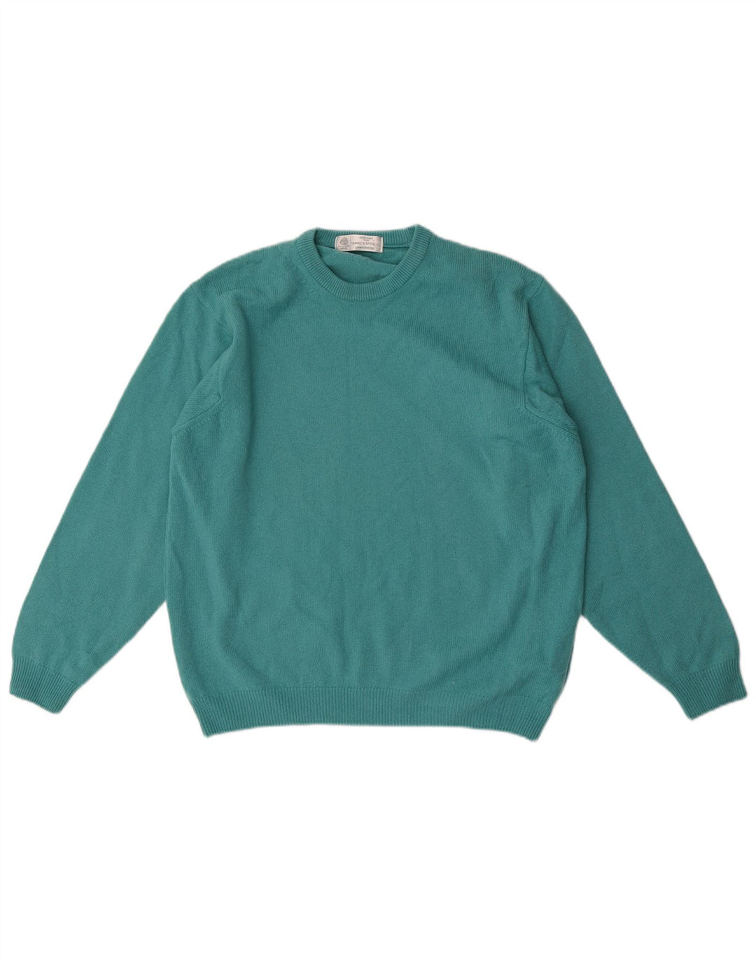 Marks & Spencer Herre sweater med rund hals, lille blå ny uld