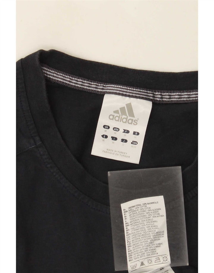 Adidas Herre grafisk T-shirt Top Medium Marineblå Bomuld