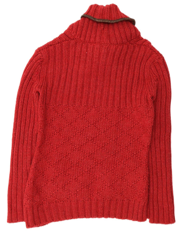 Napapijri Dame Shawl Neck Jumper Sweater UK 18 XL Rød Akryl