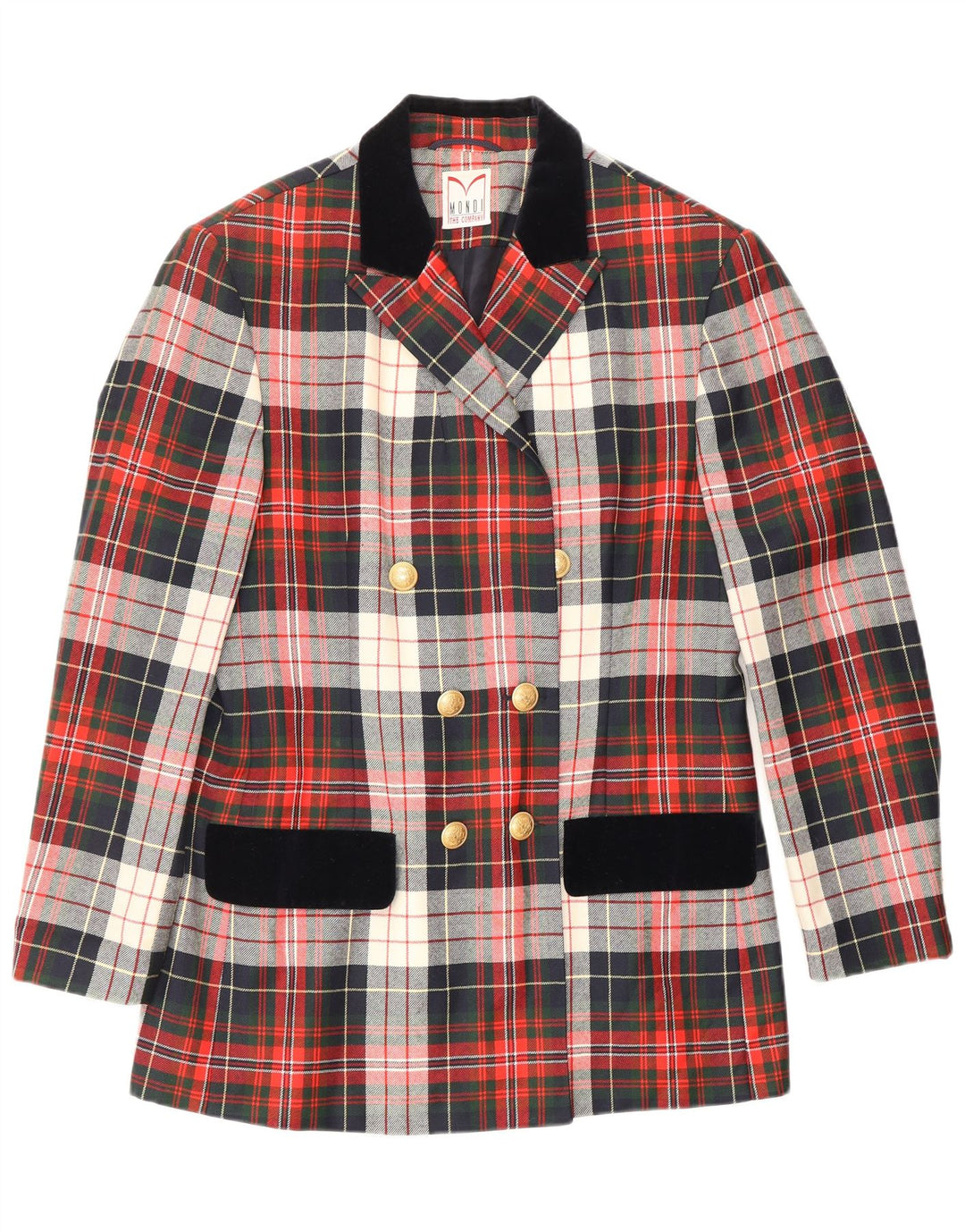 MONDI Dame Longline Blazer Jacket EU 38 Medium Rød Plaid Classic