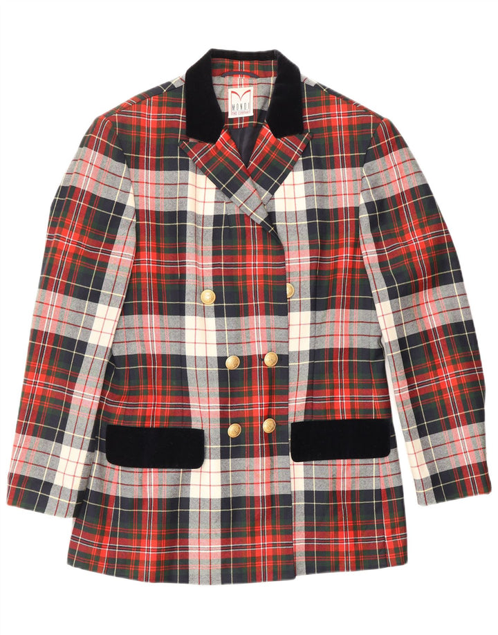MONDI Dame Longline Blazer Jacket EU 38 Medium Rød Plaid Classic