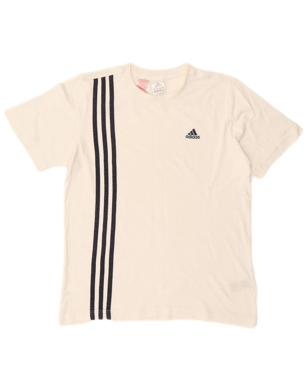 Adidas Boys T-Shirt Top 13-14 år Off White Bomuld