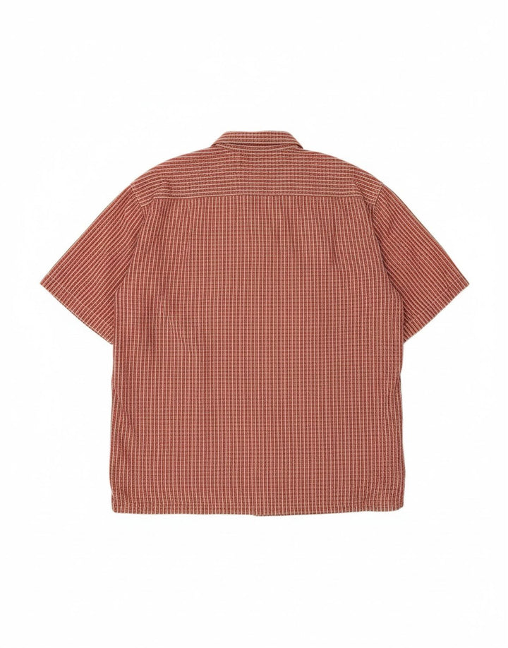 WRANGLER Mens Short Sleeve Shirt 2XL Red Check Cotton