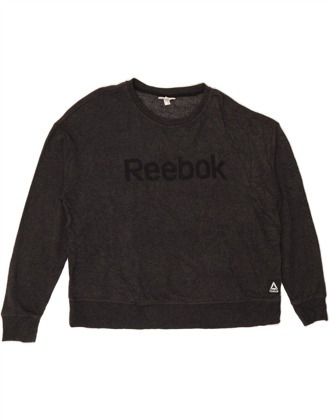 REEBOK Womens Graphic Sweatshirt Jumper UK 22 3XL Grey Vintage Reebok and Second-Hand Reebok from Messina Hembry 