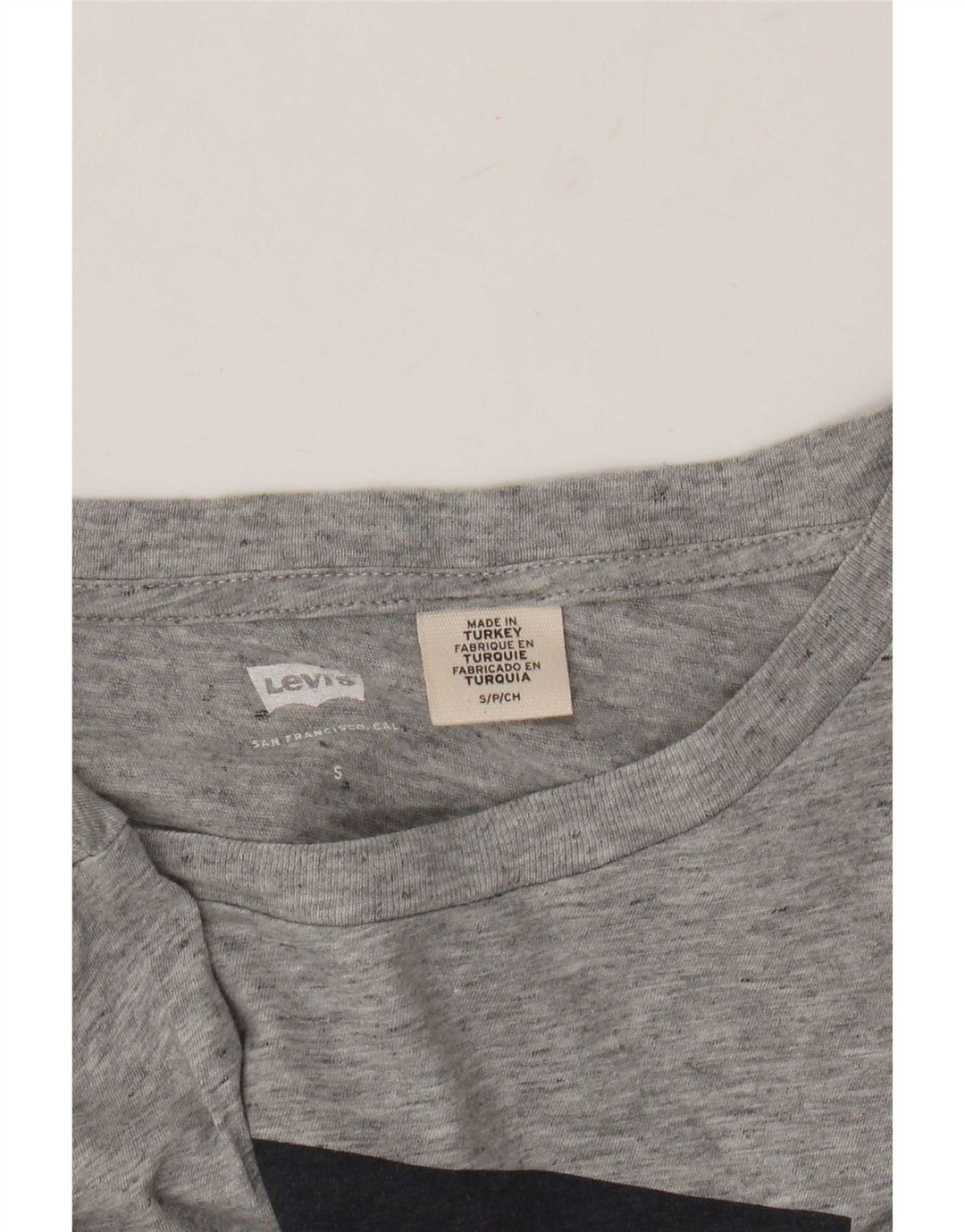 Levi's Dame Grafisk T-Shirt Top UK 10 Små Grå Flecked