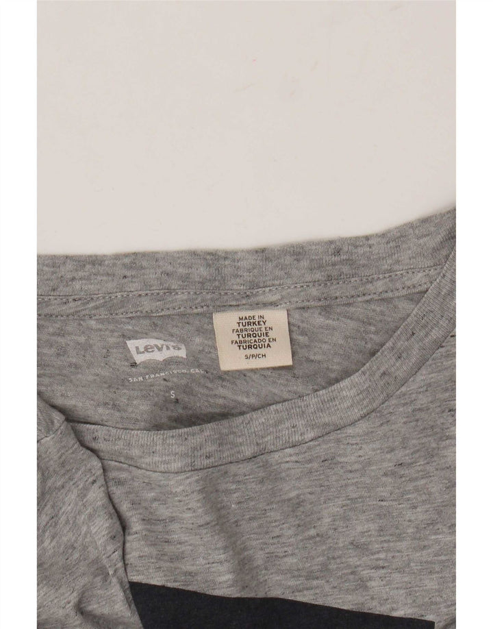 Levi's Dame Grafisk T-Shirt Top UK 10 Små Grå Flecked