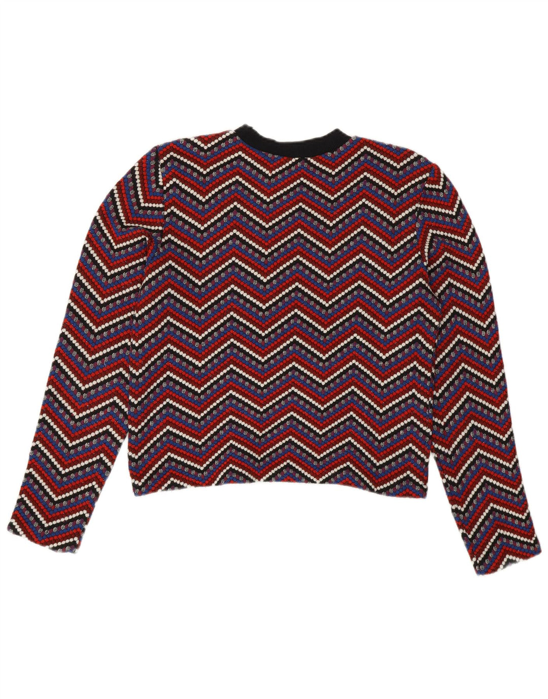 Zara Dame Jumper Sweater UK 12 Medium Flerfarvet Chevron