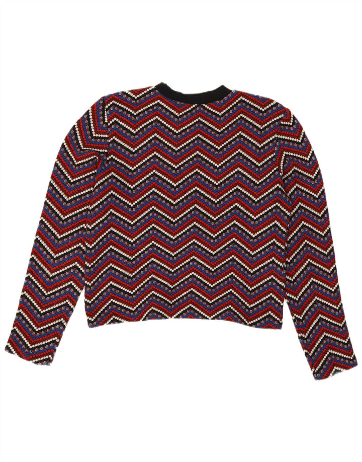 Zara Dame Jumper Sweater UK 12 Medium Flerfarvet Chevron