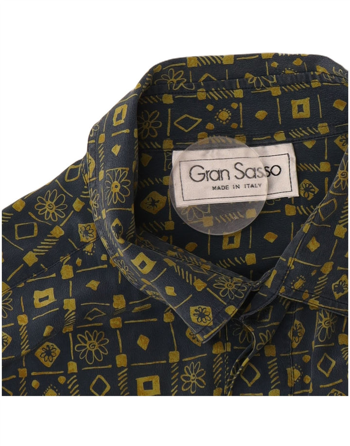 Gran Sasso Herre Kortærmet Pullover Shirt Stor Marineblå Geometrisk