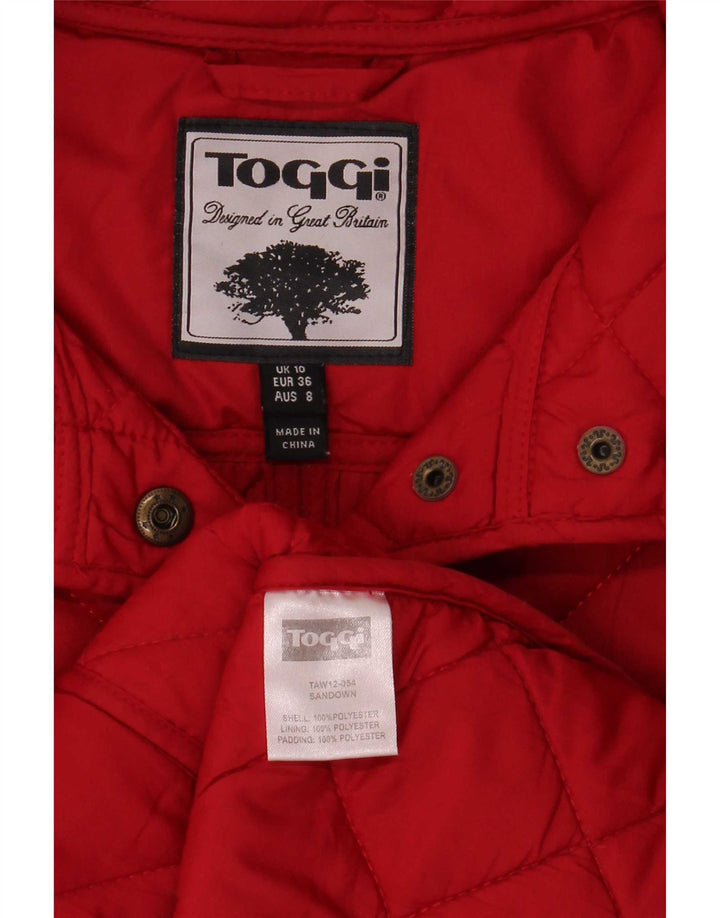 Toggi Quiltet jakke til kvinder UK 10 Lille rød polyester